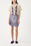 Blouse hand-embroidered with silk Ila