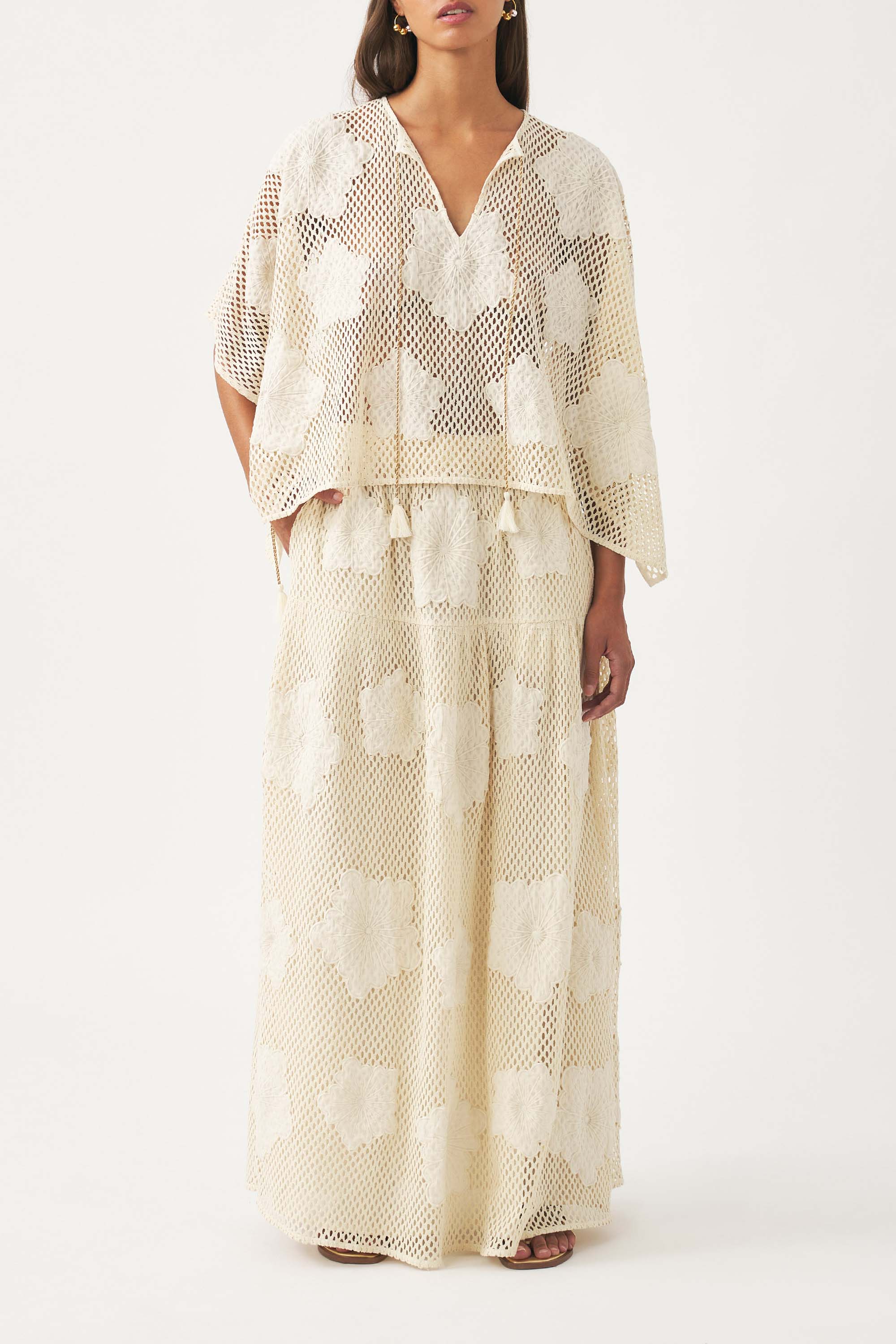 Embroidered mini kaftan Aloni