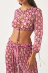Cropped chiffon print blouse Cassy