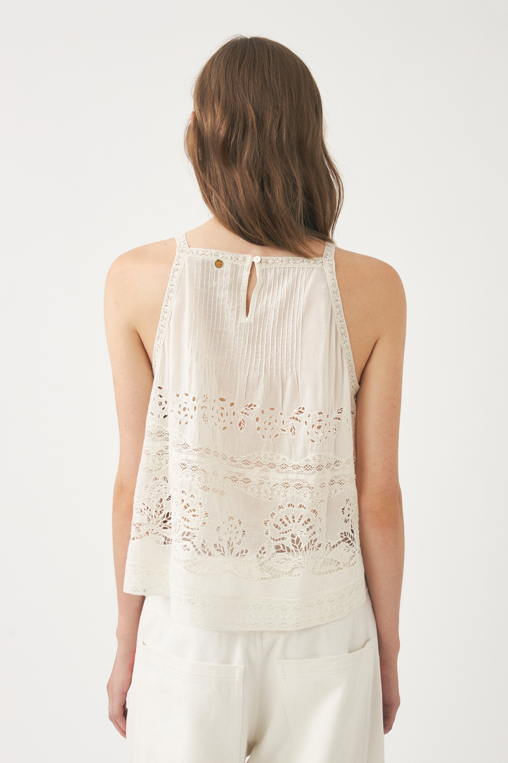 Openwork sleeveless top Aloha