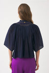 Cotton voile hand-embroidered blouse Ayo