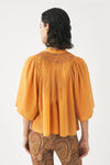 Cotton voile hand-embroidered blouse Ayo