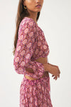 Cropped chiffon print blouse Cassy