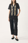 Blouse hand-embroidered with silk Ila